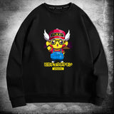 Men and Women Pokemon Pikachu Hoodie Pikachu round Guard Crew Neck Pullover Sweatshirt
