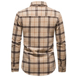 Mens Flannel Jacket Men's Thickened Warm Woolen Flannel Casual Shirt