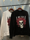 Amiri Hoodie Skull Letter Print Terry Sweater