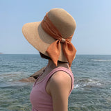 Straw Hat Beach Straw Hat Sun Protection Bow Large Hat