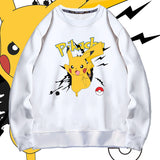 Men and Women Pokemon Pikachu Hoodie Crew Neck Pullover Sweatshirt
