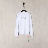 Off White Sweatshirts Long Sleeve round Neck Neck Sweater Autumn and Winter Pattern round Neck Two-Piece Long Sleeve