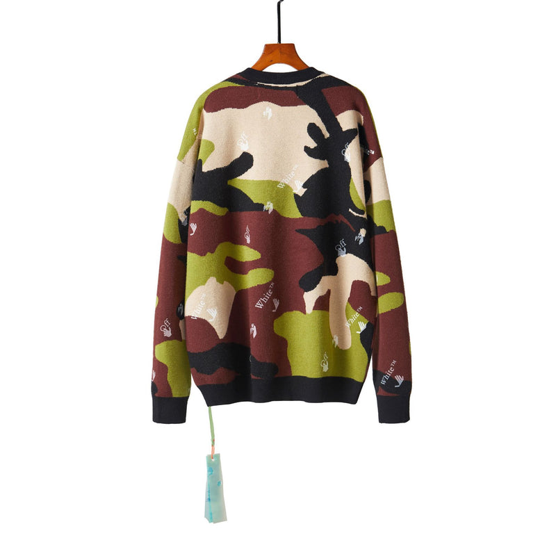 Off White Winter Fleece Sweatshirts Autumn and Winter Letters Crew Neck Pullover Sweater Men and Women