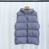 Women Winter Coats Puffer down Vest Winter Hooded down Vest Female Short Chic