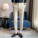 Men Trousers Embroidered Slacks