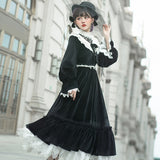 Gothic Lolita Harajuku Style Clothing Lolita Dress Autumn and Winter Chanel Op Elegant Long CLA Series Silk Velvet Light Lolita Dress