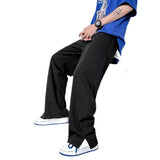 Men Suit Pants Men's Summer Straight Wide Casual Trousers