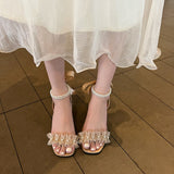 Nude Block Heel Sandals