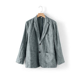 Men Linen Suits Autumn Linen Suit Baggy Coat