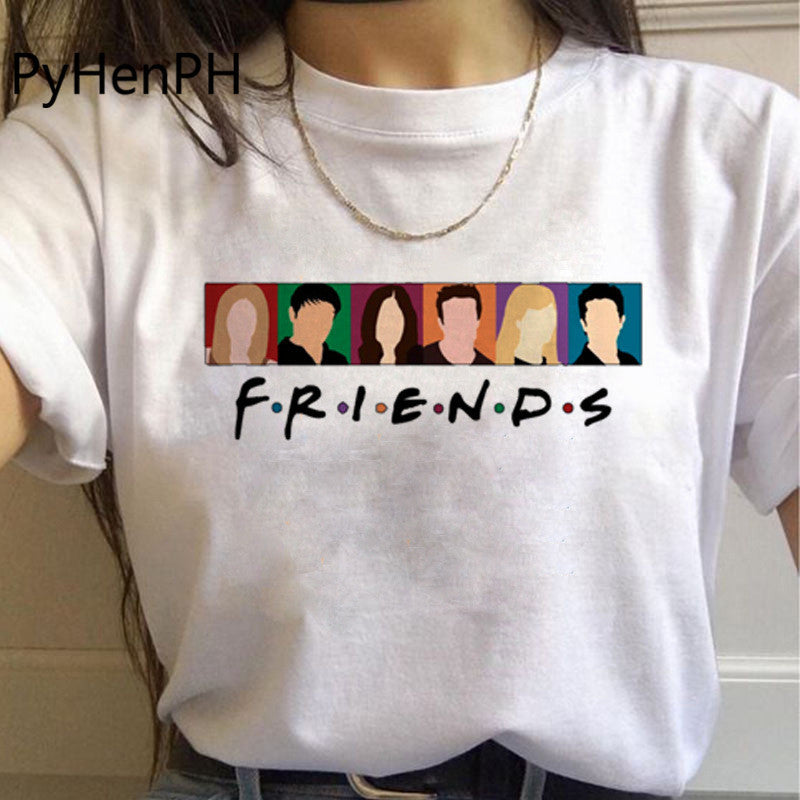 Friends Joey T Shirt Friends T Shirt Six-Person Line Letter Printed Men's and Women's T-shirt
