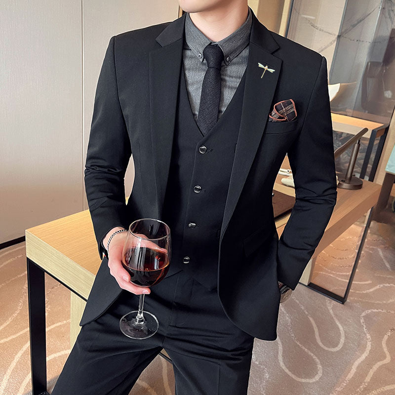 Seersucker Suit Three-Piece Suit for Men