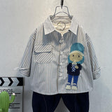 Toddler Boys Sweater Boys' Long-Sleeved Shirt Spring And Autumn Cartoon Pattern