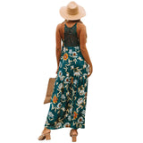 Spring and Summer Lace Stitching V-neck Strap Vacation Style Elegant Dress