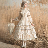 Gothic Lolita Harajuku Style Clothing Shepherd Long Sleeve Op Dress Lolita Design CLA Pastoral Style Skirt