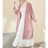 Beth Dutton Outfits Mid-Length Sweater Coat Women's Autumn Loose Knitted Cardigan Outer Shawl