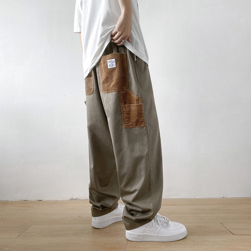 Men Cargo Pants Overalls Men's Loose Casual Pants Trendy Teen Long Pants All-Matching