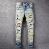 Amiri Trousers New US Amiri Leisure Washed-out Splash-Ink Painted Slim Jeans for Men