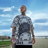 Men T Shirt Summer Casual Tops Cartoon Full Printed Short Sleeve T-shirt Fashionable Loose