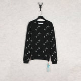 Off White Long Sleeve Round Neck Sweater Autumn And Winter Printed Pattern Crew Neck Pullover Sweatshirt