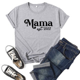 Boy Mama T Shirt Mama Est Printed Short Sleeve T-shirt