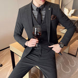 Seersucker Suit Three-Piece Suit for Men