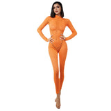 Autumn Women's Sexy Cutout High Waist Hip Lift Tight Casual Fitness Sports Jumpsuit