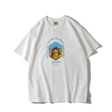 Man Summer T Shirt Printed Drop-Shoulder Sleeve Round Neck