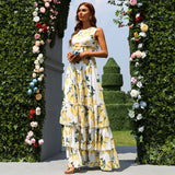 Bohemian Beach Dress Printed Chiffon Cake