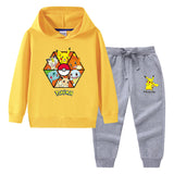 Children Pokemon Pikachu Hoodie & Pant Set Sweater Suit Cotton Trendy