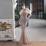 Sequin Evening Dress Fishtail Gown