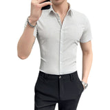 Men's Shirt Pinstripe Short Sleeve Shirt