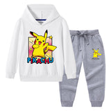 Children Pokemon Pikachu Hoodie & Pant Set Sweater Set Two-Piece Cotton Trendy