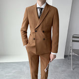 Double Brewed Seersucker Suit Men's Set Leisure Suit