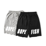 Black Pants Men's Shorts Summer Reflective Letter Print Loose Straight Casual Cropped Pants Elastic Waist Sweatpants