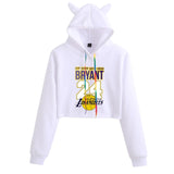 In Memory of Kobe Hoodie Kobe Peripheral Printed Women's Navel Cat Ears Hooded Sweater