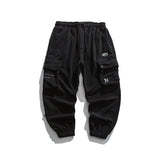 Man Fall Winter Outfis Winter Clothes Loose-Fit Tappered Trousers Boys Solid Color Simple Multi-Pocket Cargo Pants