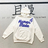 Human Made Hoodie Loose All-Match Velvet Padded Hooded Sweatshirt Couple