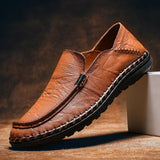 Loafers for Men Autumn Men Outdoor Casual Shoes First Layer Cowhide Middle-Aged and Elderly People's Shoes