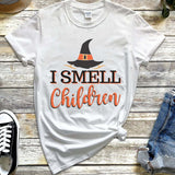 Halloween Costumes I Smell Children Pumpkin Printed round Neck T-shirt for Women
