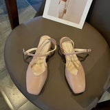 Nude Block Heel Sandals