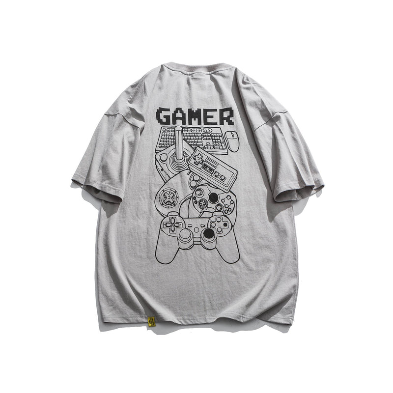 Men T Shirt Summer Casual Tops Men's Summer Large Printed Black Gray Neutral Couple Men's and Women's Short-Sleeved T-shirt