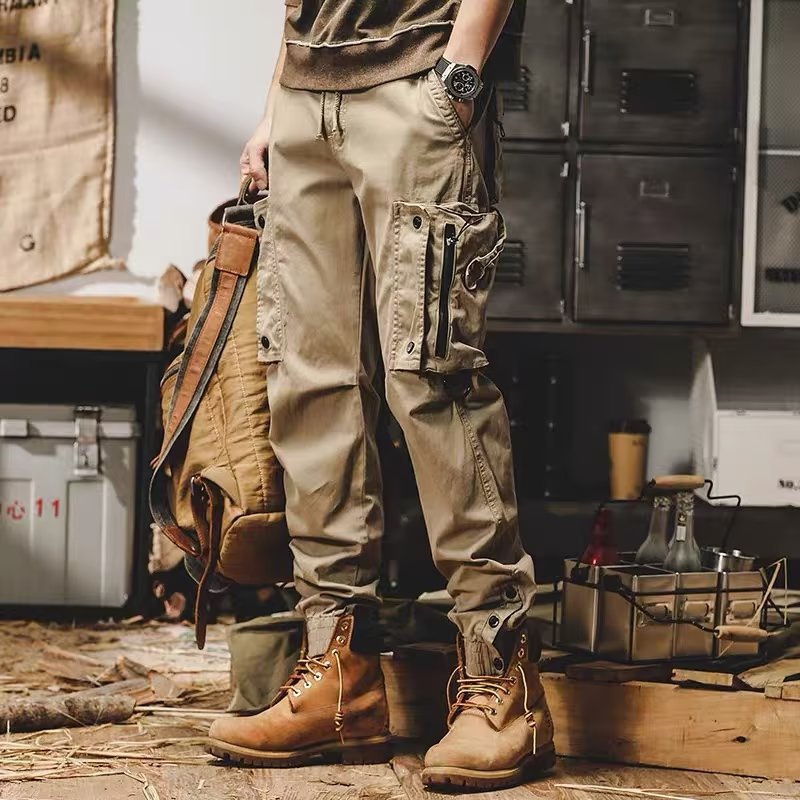 Men Cargo Pants Cotton Overalls Men Spring and Autumn Loose