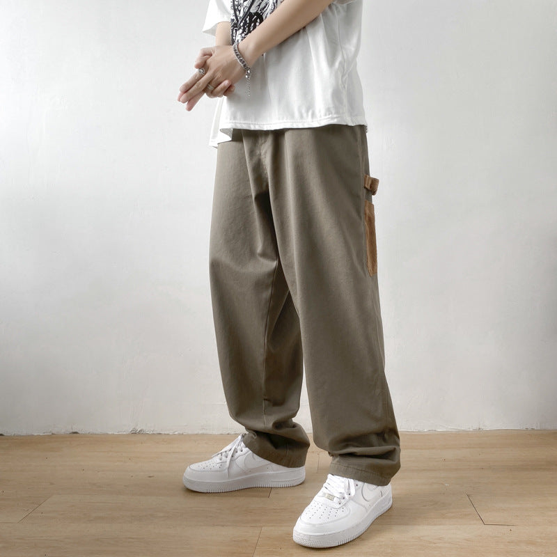 Men Cargo Pants Overalls Men's Loose Casual Pants Trendy Teen Long Pants All-Matching