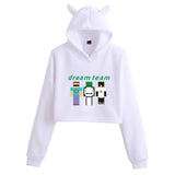 Dreamwastaken Men's Novelty Hoodies Dream Merch Shirt Fashion Cat Ears Exposed Navel Hooded Women's Sweater
