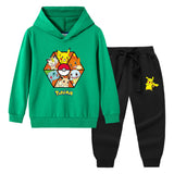 Children Pokemon Pikachu Hoodie & Pant Set Sweater Suit Cotton Trendy