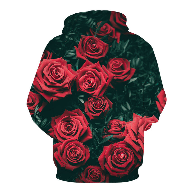 Black Rose Hoodie 3D Digital Printing Hoodie Rose Sweater