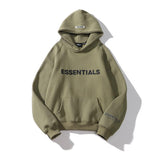 Fog Essentials Hoodie Fear of Fog Double Line Essentials Adhesive Three-Dimensional Letter Sweater Hoodie Couples Coat