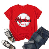 Boy Mama T Shirt Baseball Mama Printed Short Sleeve T-shirt