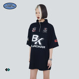 Blackair T Shirt Retro Biker's Style T-shirt Polo Stand Collar