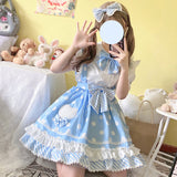 Gothic Lolita Harajuku Style Clothing Dress Rabbit Ears Short-Sleeved Underwear Shirt